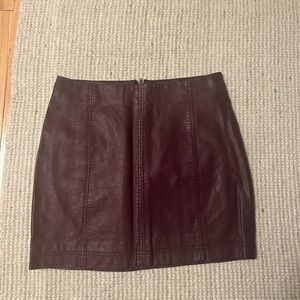 Free people faux leather mini skirt